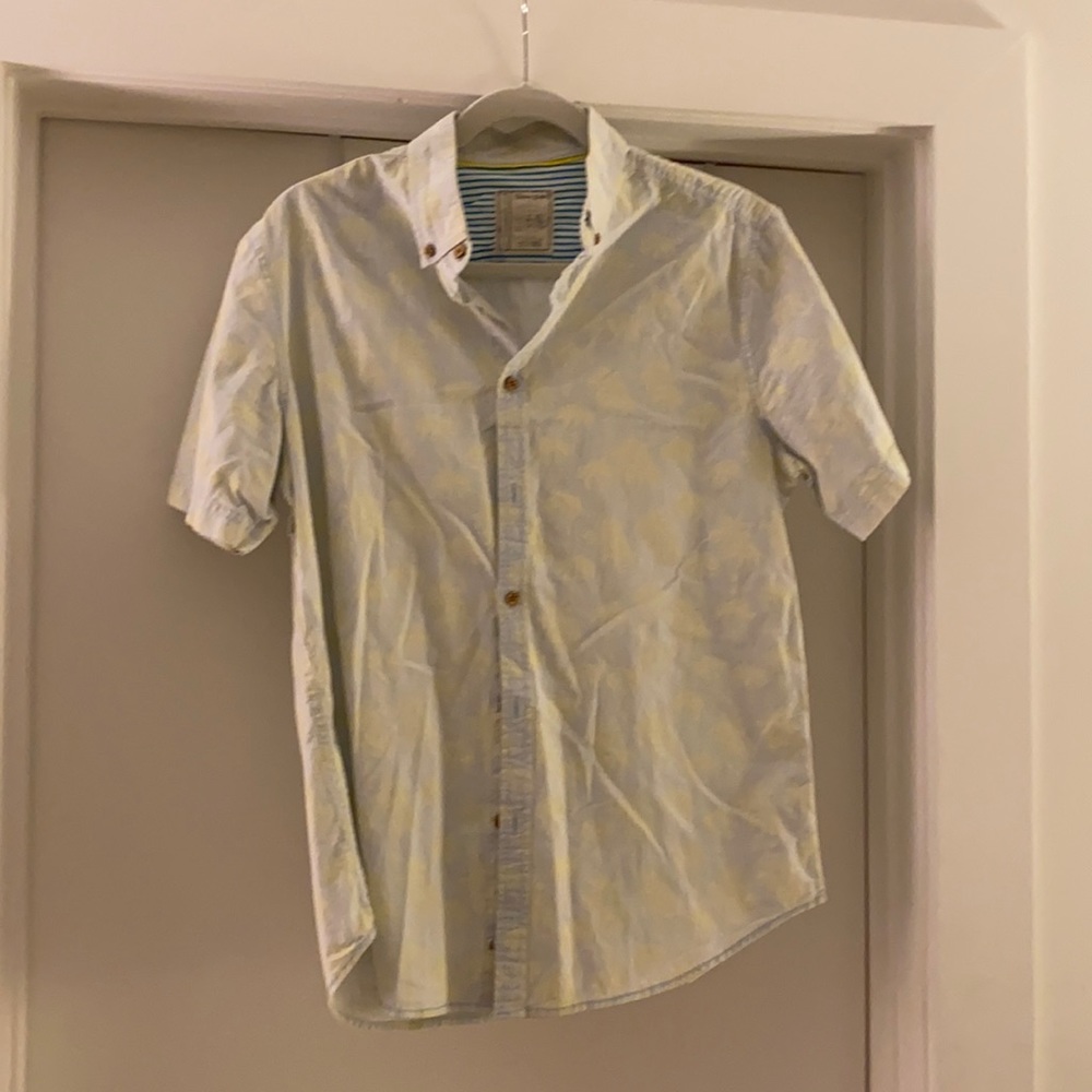 Short sleeve button down with palm trees